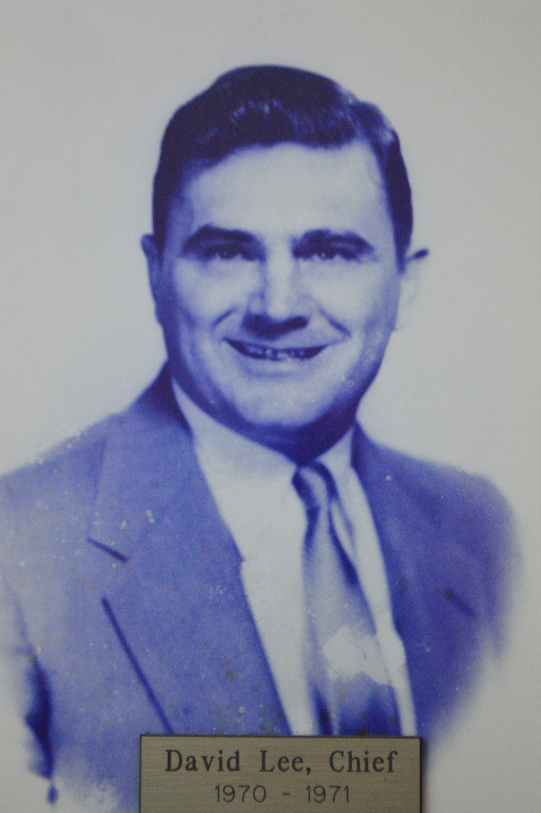The Late Fire Chief David Lee Served from 1970 - 1971